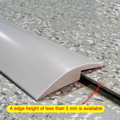Miniatura 2 de KADEUX Tira autoadhesiva para bordes de umbral, tira de transición flexible para pisos, impermeable, tiras de PVC para cubrir el suelo de Gris