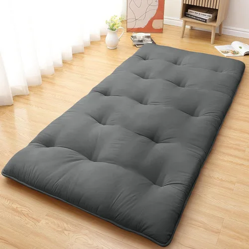Miniatura 10 de IDEALHOUSE Colchón de futón japonés, colchón de suelo para dormir, almohadilla plegable gruesa y enrollable y tapete de tatami para dormitorio