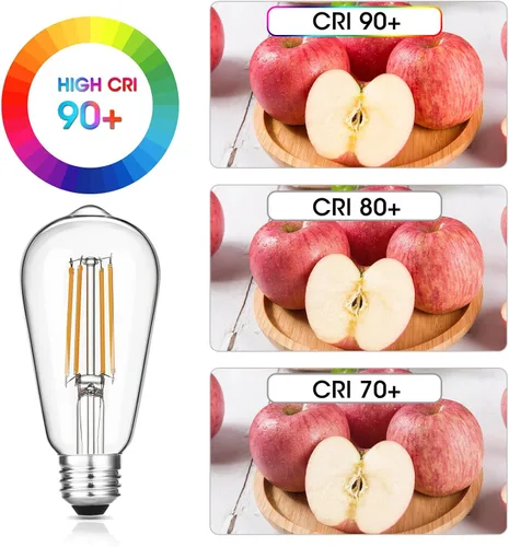 Miniatura 3 de Gozelux - Bombillas LED Edison vintage, 6 W, equivalentes a 60 W de bombillas incandescentes, luz blanca cálida 2700 K, bombillas de filamento LED