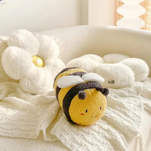 Miniatura 7 de Peluche de abejorro mullido de 13.9 pulgadas, pulshies de abeja de miel con cara linda y alas blancas, juguete de peluche de abejorro de abejorro