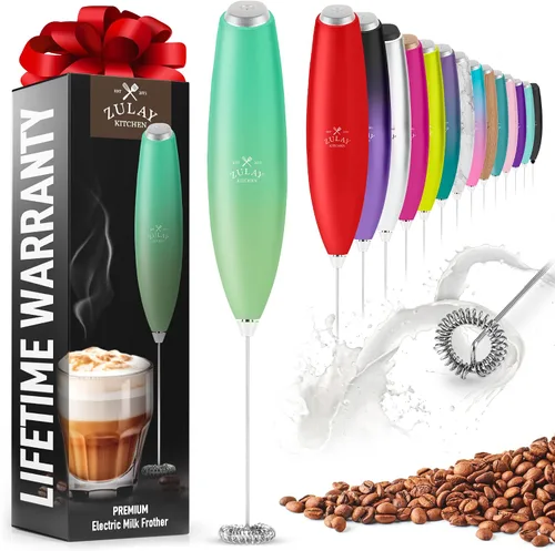 Miniatura 41 de Zulay Kitchen - Espumador de leche portátil con batería AA Duracell, batidora eléctrica portátil y duradera, minibatidora fácil de limpiar, Fire Red