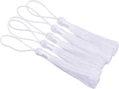 Miniatura 22 de KONMAY, borlas pequeñas y suaves, con bucles para proyectos de bricolaje, hechas a mano, sedosas, de 3.5 pulgadas, 20