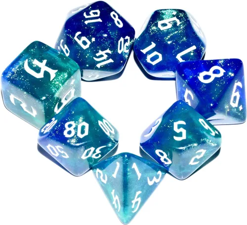 Miniatura 5 de Conjunto de dados DND transparentes rojos mezclados con blanco para juego de mesa Rojo y blanco