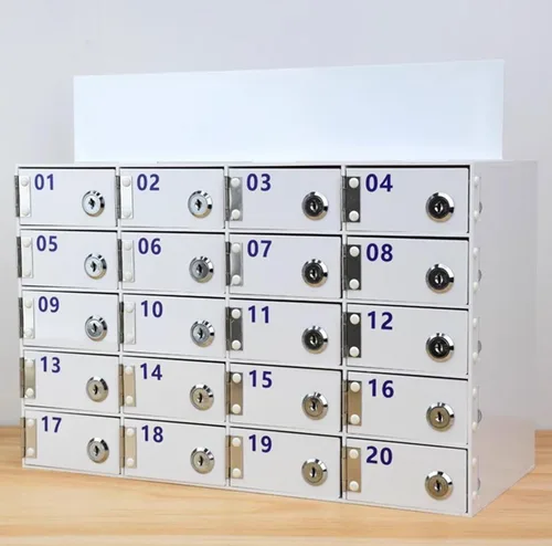 Miniatura 2 de Gabinete de almacenamiento de acrílico para teléfonos celulares, caja de casillero para teléfono celular con cerraduras de puerta y llaves, caja