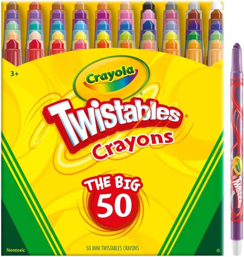 Miniatura 2 de Crayola Mini crayones Twistables (50 unidades), suministros de arte para niños, regalos únicos para niños, juego de colorear, crayones para niños