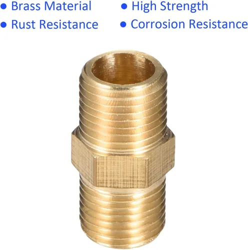 Miniatura 5 de M METERXITY Paquete de 8 accesorios de tubería de rosca macho, accesorio de tubería de rosca macho hexagonal G1/8 x G1/8, adaptador de acoplador