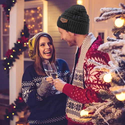 Miniatura 108 de Loritta Gorro de invierno cálido de punto grueso y holgado para hombre