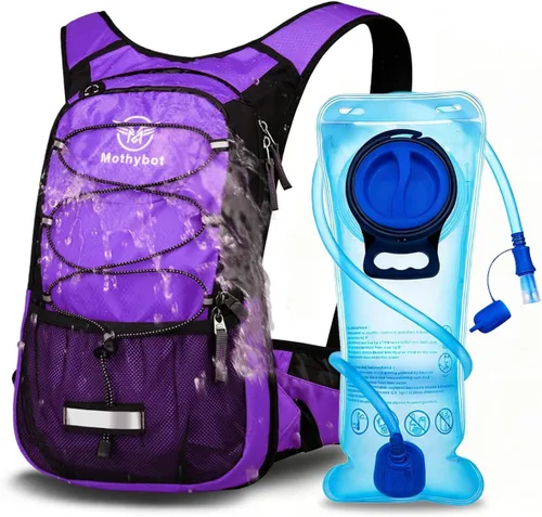 Miniatura 11 de Mothybot - Mochila de hidratación aislada con depósito de 2 litros sin bisfenol A (BPA) y almacenamiento, mochila de senderismo para hombres