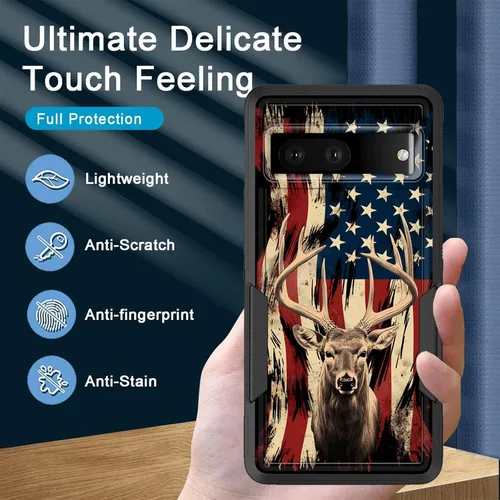 Miniatura 4 de Funda para Pixel 7a, resistente de doble capa híbrida de policarbonato duro de goma suave a prueba de golpes para Google Pixel 7A 6.1 pulgadas