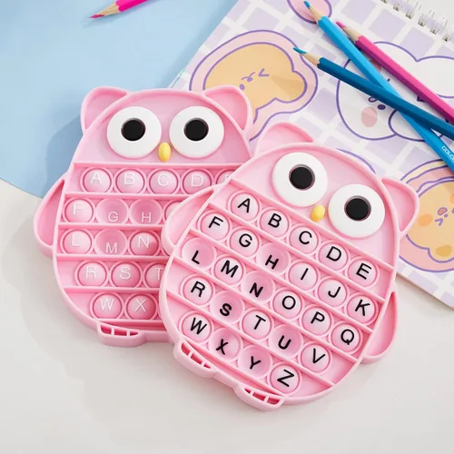 Miniatura 3 de Bulingna - Juguete sensorial de burbujas Push Pop, juguete de silicona para aliviar el estrés, herramientas educativas en forma de lechuza