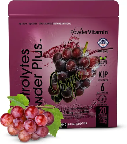 Miniatura 33 de Polvo de Electrolitos Plus (50 porciones), 0 calorías Keto, 0 azúcar, sin maltodextrina, 1000 mg de potasio, 120 mg de calcio, 120 mg de magnesio