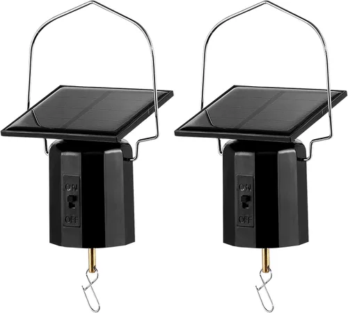2 paquetes de motores giratorios de viento con energía solar para colgar hilanderos de jardín, motor giratorio de energía solar para hilandero de
