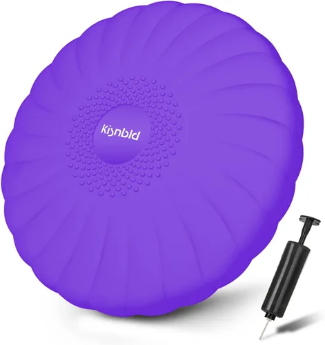 Miniatura 9 de kisnbld Cojín Tambaleante, Asiento Wiggle Extra Grueso para Niños Sensoriales, Disco de Equilibrio Antideslizante con Bomba de Inflado para Fuerza