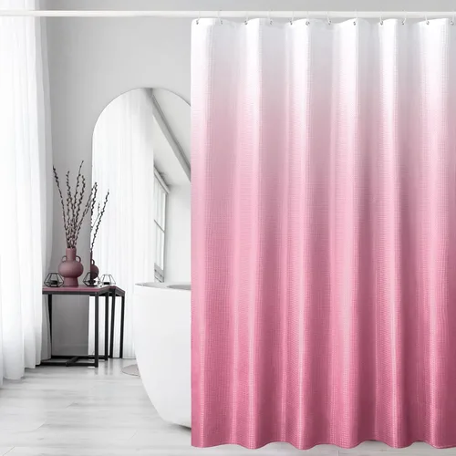 Miniatura 31 de Gibelle Cortina de Ducha Pequeña para Cabina 36 x 72 pulgadas, Cortina de Ducha de Tela Texturizada de Tejido Gofre Medio Estrecho para Baño, Beige