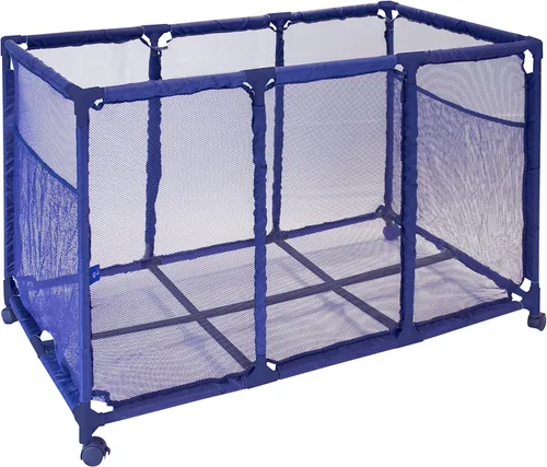 Soporte para fideos de piscina, juguetes, flotadores, bolas y flotadores, organizador de almacenamiento de malla, altura para niños, grande (25 Azul