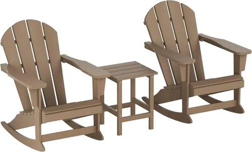 Miniatura 21 de WestinTrends Malibu - Sillas mecedoras Adirondack para patio al aire libre con juego de mesa auxiliar, lima