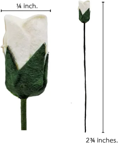 Miniatura 3 de ChangThai Design 50 piezas de papel de rosa blanca de ¼ pulgadas de diámetro, ramo de flores para álbumes de recortes, manualidades, papel