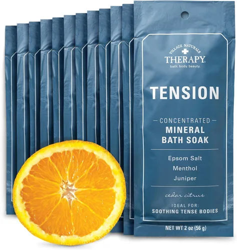 Miniatura 10 de Village Naturals Therapy Tension Concentrated Mineral Bath Soak, aroma cítrico de cedro, 20 onzas, paquete de 3