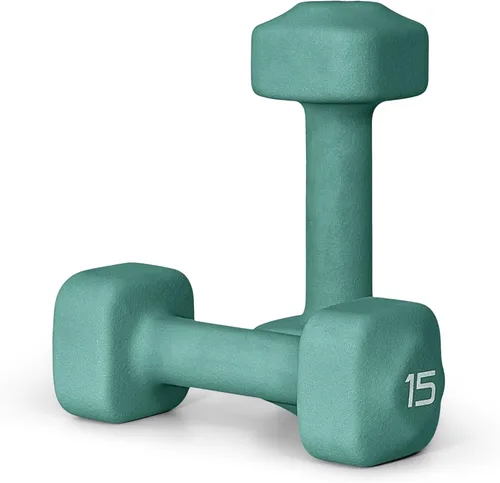 Miniatura 34 de Tone Fitness Pares de Mancuernas de Pesas de Neopreno con Cabeza Cuadrada Antirrodamiento Múltiples Opciones Azul