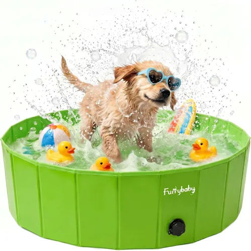 Miniatura 23 de Furrybaby Piscina para perros, piscina infantil plegable de plástico duro para perros grandes, portátil para mascotas, para nadar
