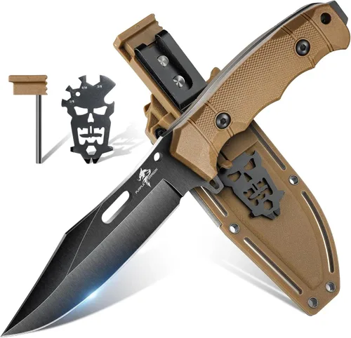 Miniatura 7 de Purple Dragon Cuchillo de hoja fija con funda Kydex Cuchillos caqui para acampar, regalos para hombres