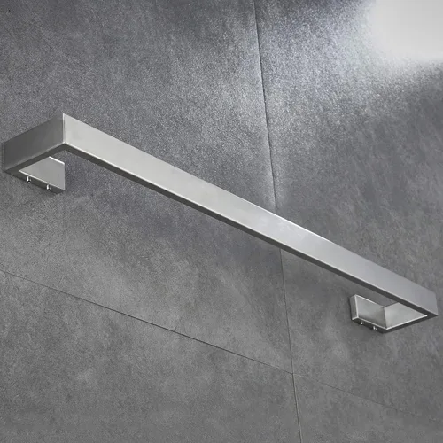 Miniatura 4 de Toallero de baño de 24 pulgadas, soporte para toallas de baño, soporte de pared moderno, toallero plateado, acero inoxidable, acabado cepillado