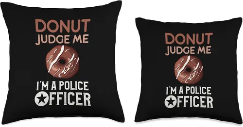 Miniatura 3 de Police Academy Graduation Clothing Store Company Police Academy Graduation-Funny Donut Judge Me - Almohada de graduación, 16 x 16 pulgadas