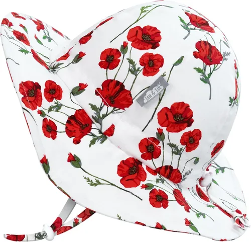 Miniatura 30 de JAN & JUL Sombrero de sol de algodón UPF 50+ con ala ancha para niñas pequeñas