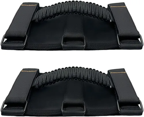Miniatura 10 de Asas de Agarre para Jeep, Paquete de 4, Asas de Agarre de Barra Enrollable de Paracord para Jeep Wrangler para JK TJ JL CJ YJ JKU JLU y Gladiator