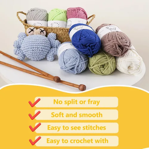 Miniatura 3 de Hilo de 100g para Ganchillo y Tejer, 66 yardas/60m de Hilo de Algodón para Principiantes, Hilo de Mezcla de Acrílico Algodón-Nylon para Kit de Blanco