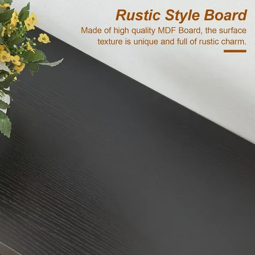 Miniatura 6 de HOMISSUE - Mesa de café, mesa de café rústica rectangular con almacenamiento de 2 niveles, mesa central de madera de ingeniería con estantes