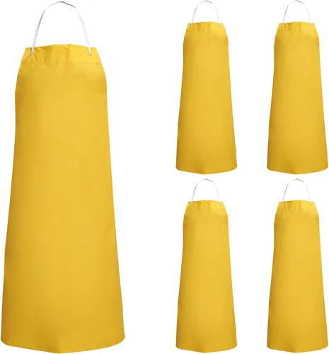 Miniatura 16 de KLEEN CHEF Lavaplatos del poliéster del uso general diario y delantal resistente del cuero del PVC PVC - Grande - Amarillo