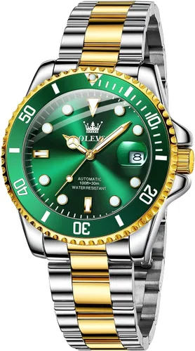 Miniatura 15 de OLEVS Relojes para hombre de acero inoxidable con cronógrafo, reloj de pulsera grande analógico de cuarzo, relojes de vestir impermeables de moda