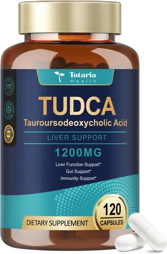 Miniatura 10 de Totaria (2 Paquetes) Suplemento TUDCA 1200mg (Ácido Tauroursodexocólico), Sales Biles TUDCA Puras de Fuerza Ultra para Apoyo del Hígado, Limpieza