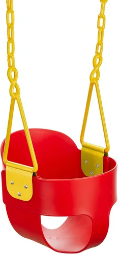 Miniatura 7 de Columpio completo de lujo con respaldo alto para niños pequeños con cadena exclusiva y protección de pellizco triangular - Azul - Squirrel Products