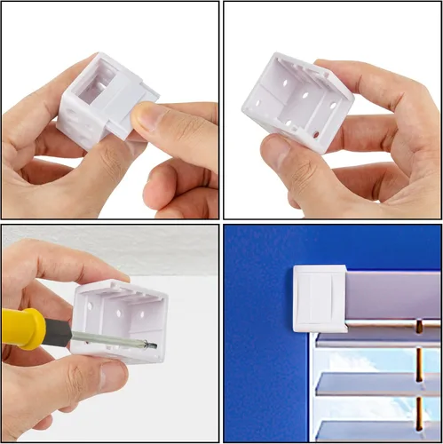 Miniatura 4 de ONLYFU Paquete de 12 soportes para persianas de 1 pulgada, soporte vertical de montaje en caja, soportes para persianas de ventana, soportes