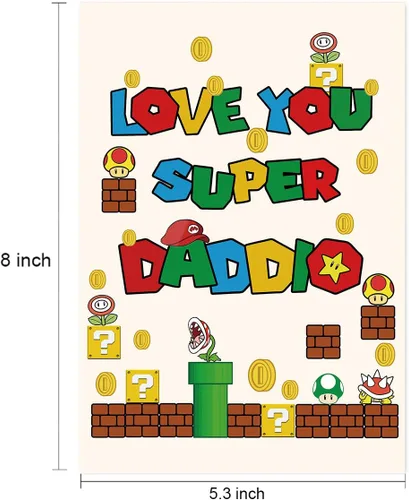 Miniatura 4 de Divertida tarjeta del día del padre con sobre, tarjeta de Super Daddio para papá, papá, abuelo, tarjeta de felicitación del día del padre de hijo