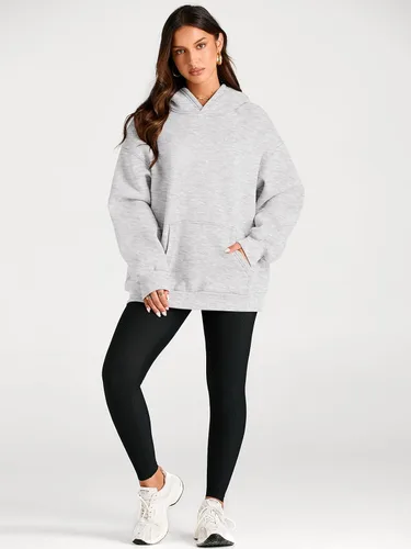 Miniatura 119 de Trendy Queen - Sudaderas extragrandes con capucha para mujer, suéteres de manga larga, sin botones, de vellón, de otoño, ropa de invierno