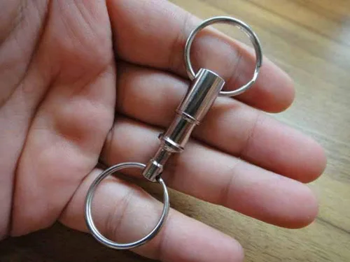 Miniatura 4 de Llaveros desmontables de liberación rápida, llaveros de doble resorte dividido a presión con cierre de cadena separado, Paquete 2, Pequeño, Classic