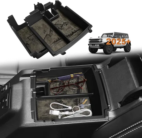 Miniatura 9 de TripleAliners Organizador de consola central Compatible con Ford Bronco 2021-2024 (No para Sport) Accesorios Bronco Caja de almacenamiento