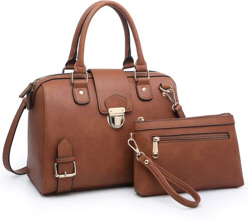Dasein - Bolso de mano para mujer diseño de barril cuero vegano bolso de hombro con asa superior a la moda bolso de trabajo