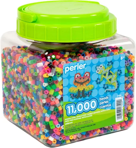 Miniatura 3 de Perler Cuentas surtidas de fusibles multicolor para manualidades infantiles, 11000 piezas
