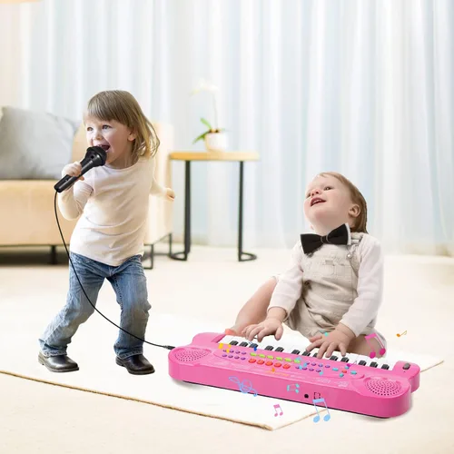 Miniatura 6 de Raimy Mini Teclado Piano para Niños, 32 Teclas Piano Portátil Aprendizaje Temprano Educativo Teclado de Música Electrónico Instrumento Juguetes