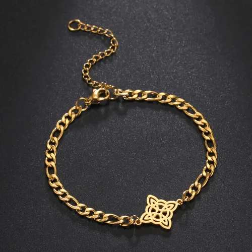 Miniatura 40 de Pulsera de nudo de bruja, nudo celta, símbolo de Wicca pagana, nudo mágico, pulsera de joyería de brujería, pulsera de acero inoxidable ajustable
