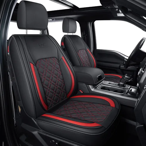 Miniatura 8 de LUCKYMAN CLUB Fundas de asiento delanteras F150 J03-Q3 con piel sintética impermeable, para Ford F150 2015-2025 y F250 F350 F450 2017-2025