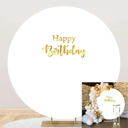 Miniatura 10 de Telón de fondo redondo de poliéster de 5 x 5 pies, fondo redondo negro para fotografía de recién nacido, baby shower, niños, primer cumpleaños
