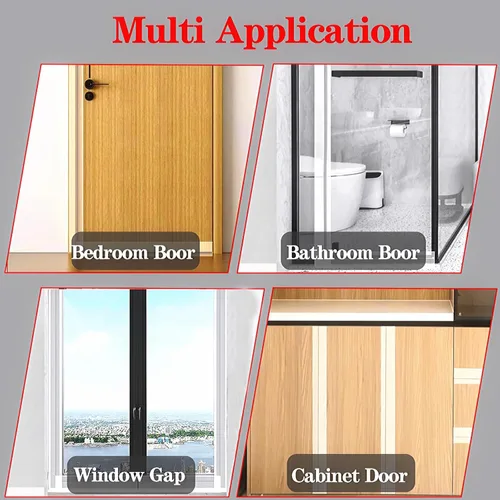 Miniatura 7 de Sello de puerta mejorado en forma de T, fuerte adhesivo para puertas laterales, cinta aislante de puerta para invierno, tira de sellado para marco