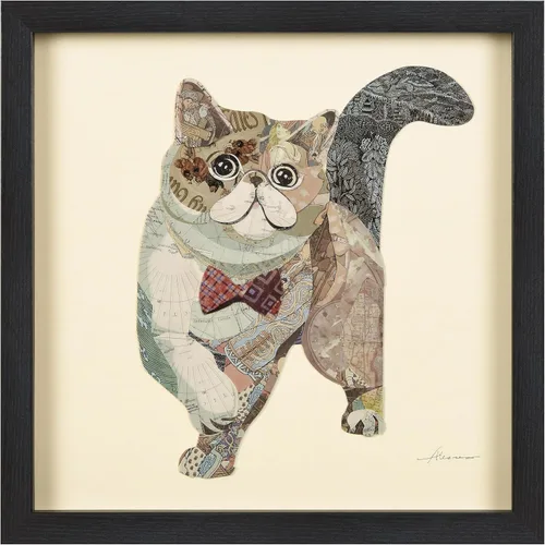Miniatura 18 de Empire Art Direct Alex Zeng - Papel gráfico enmarcado con collage dimensional de bulldog francés bajo vidrio, listo para colgar, 17 x 17 pulgadas