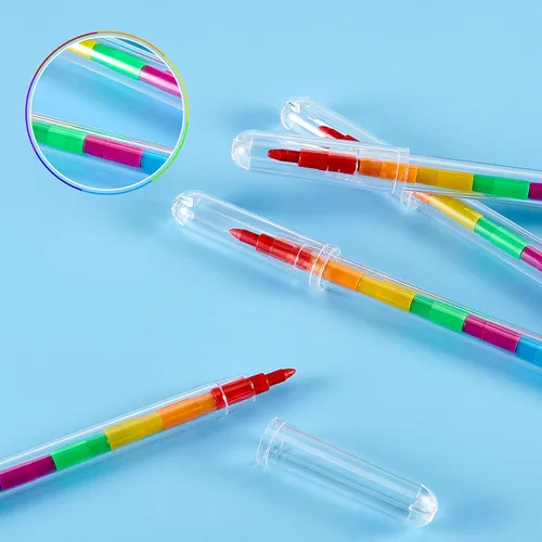 Miniatura 3 de Outus 30 lápices apilables de colores a granel, regalos de graduación, regalos de fin de año, recuerdos de fiesta de bricolaje, lápiz arcoíris