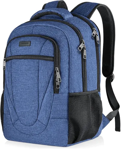 BIKROD Mochila para mujeres y hombres, mochilas escolares extra grandes para adolescentes, mochila resistente al agua para portátiles de 17 Azul
